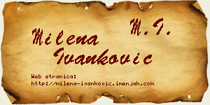 Milena Ivanković vizit kartica
